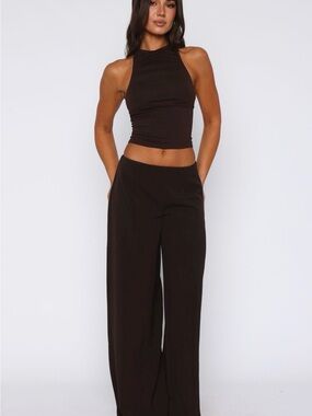 White Fox Walk with you pants in chocolate